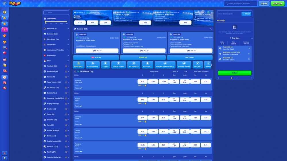 Pistolo — sportsbook