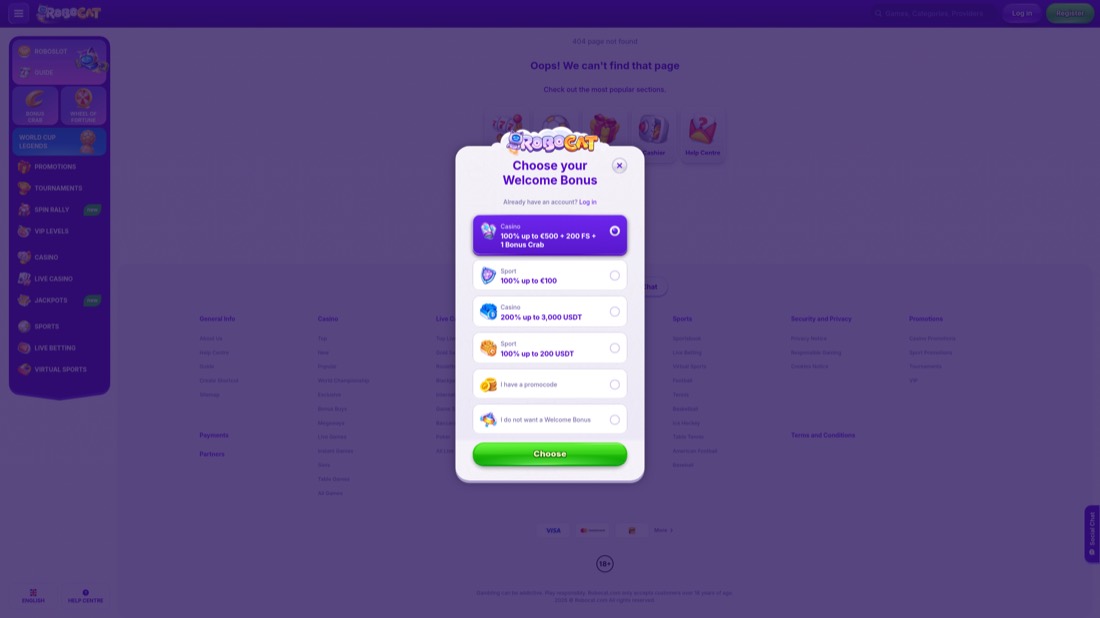Robocat — account registration