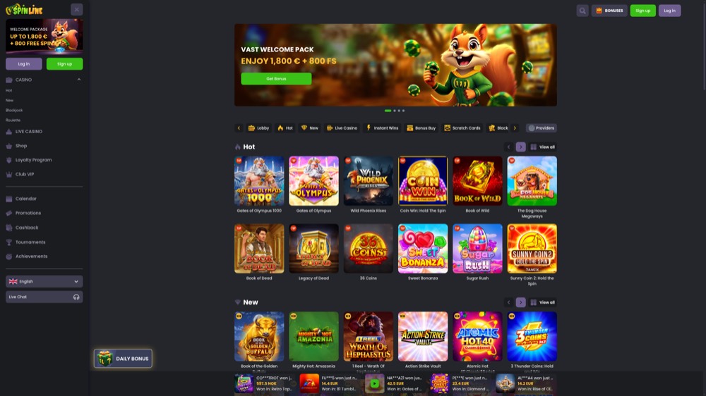 Spinline — sportsbook